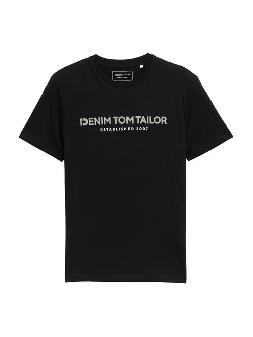 TOM TAILOR DENIM Bluser & t-shirts  lysegrå / sort / hvid