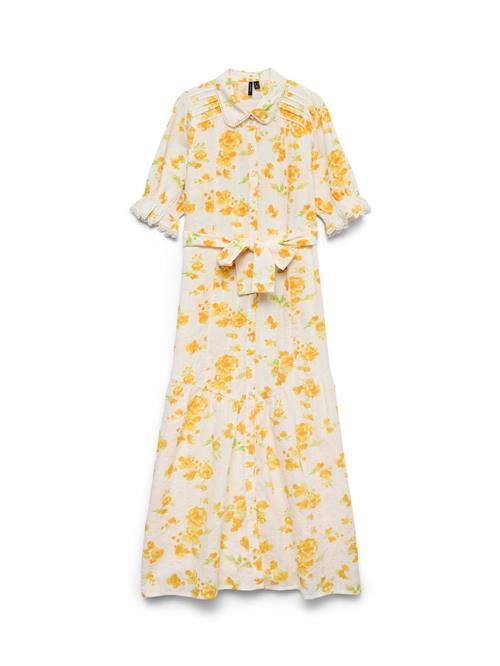 VERO MODA Kjole 'VMGRY'  gul / lysegrøn / hvid