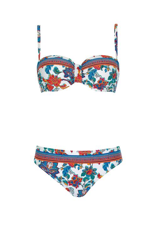 OLYMPIA Bikini  blå / orange / carminrød / hvid