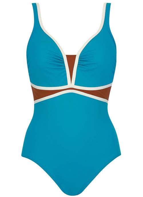 SUNFLAIR Badedragt  turkis / rød / hvid