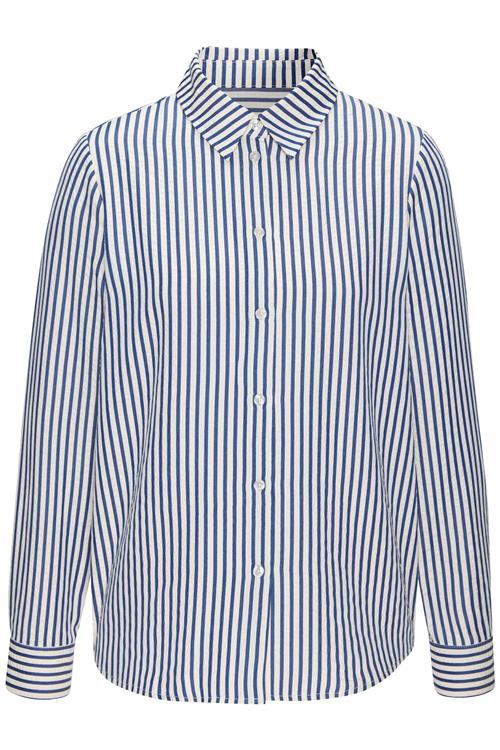 VIVANCE Bluse  blå / hvid