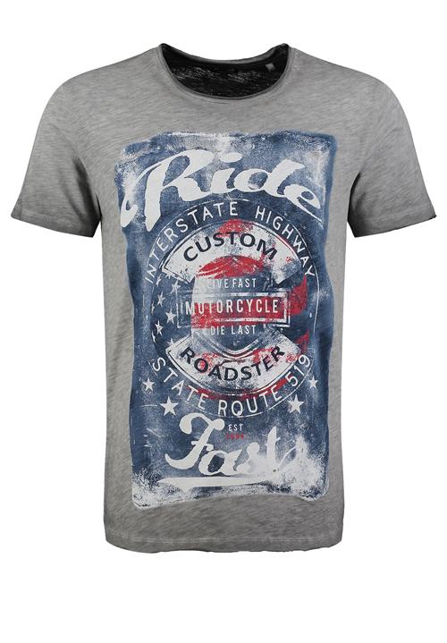 Key Largo Bluser & t-shirts 'Fast'  blue denim / grå / rød / hvid