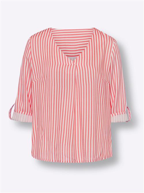 heine Bluse  beige / rød