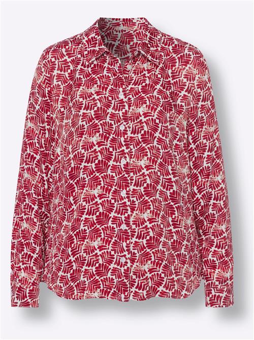 heine Bluse  rød / hvid