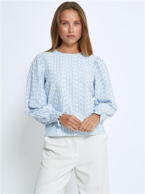 minus Bluse 'Bessima'  lyseblå / hvid