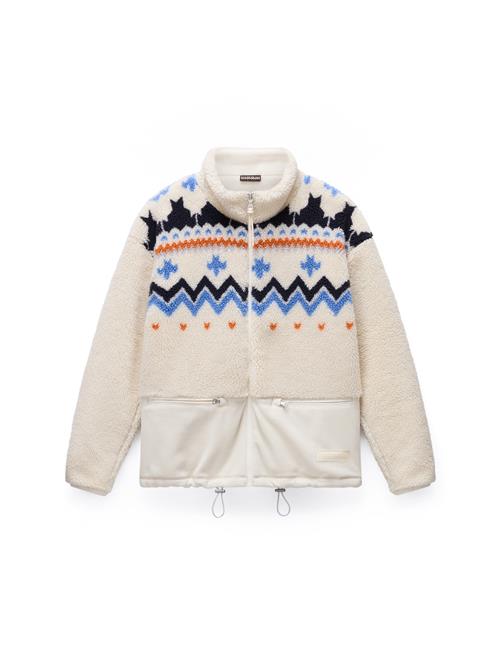 NAPAPIJRI Fleecejakke 'T-Ansei'  lysebeige / blå / natblå / orange