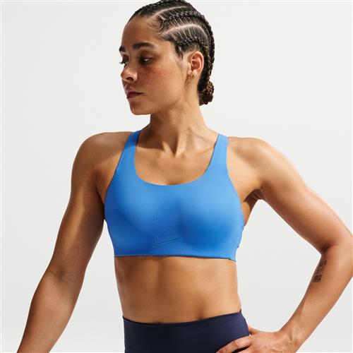 Nike Rival-sports-bh med indlæg og ultrahøjt støtteniveau til kvinder - blå