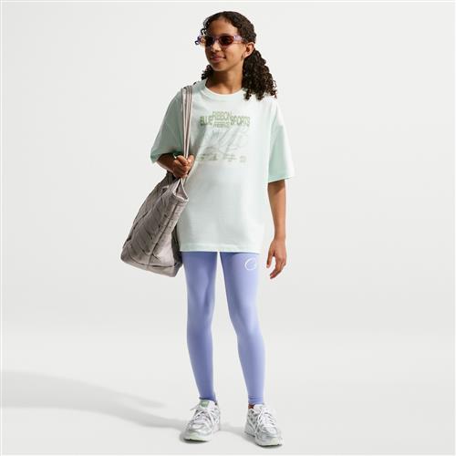 Nike Classic-leggings med høj talje og tryk til større børn (piger) - lilla