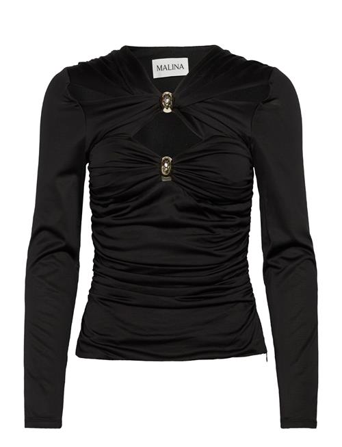 Malina | Amela Embellished Long Sleeve Jersey Top | S