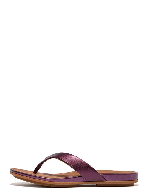 FitFlop | Gracie Metallic-Leather Flip-Flops | 41