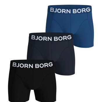 Björn Borg 3P Organic Cotton stretch Boxer Sort/Blå X-Large Herre