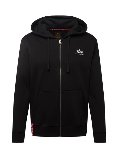 ALPHA INDUSTRIES Sweatjakke  rød / sort / hvid
