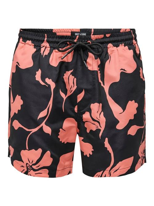 Only & Sons Badeshorts  melon / sort