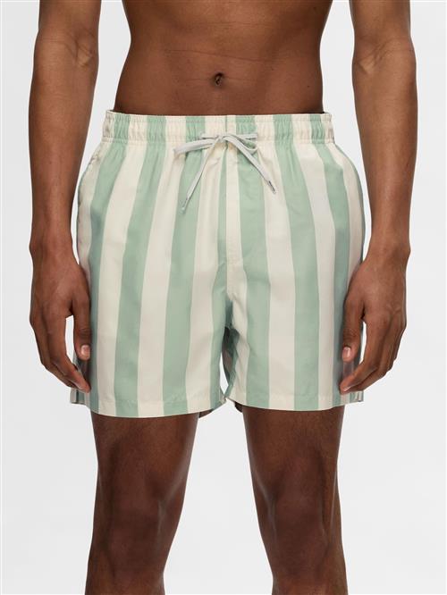 SELECTED Badeshorts  beige / grøn