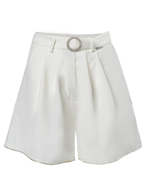 Influencer Bukser med lægfolder  hvid