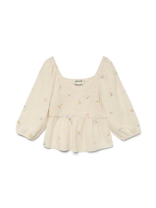 VERO MODA Bluse 'Rupa'  lyseblå / grøn / rosé / uldhvid