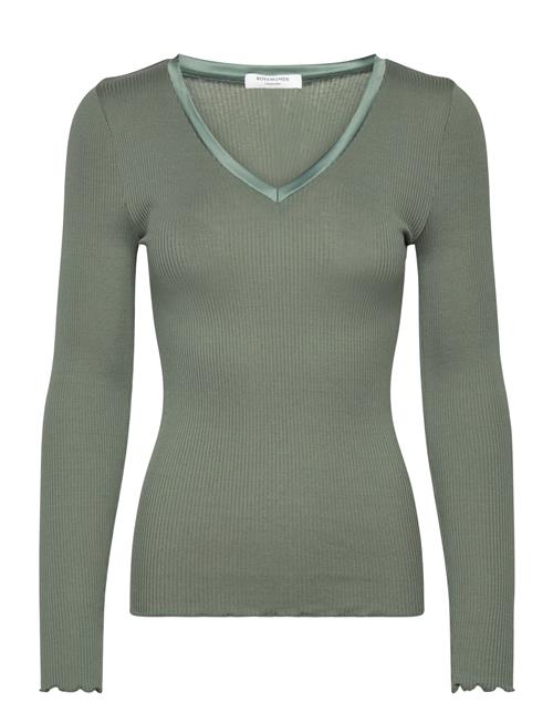 Rosemunde | Rwbeatha Silk V-Neck Satin Tape T-S | M