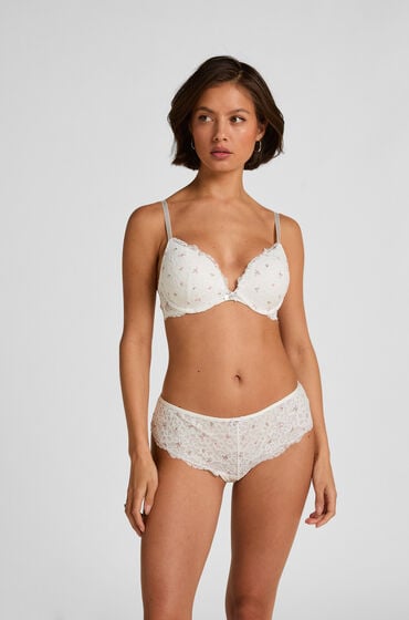 Hunkemöller Brasiliansk trusse Marine Hvid