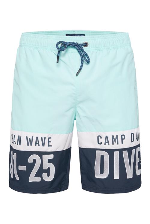 CAMP DAVID Badeshorts  mint / sort / hvid