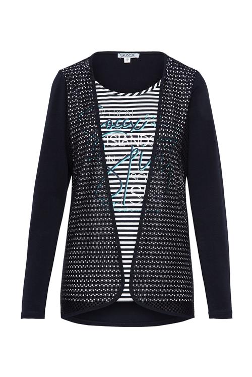 Soccx Shirts  navy / aqua / hvid