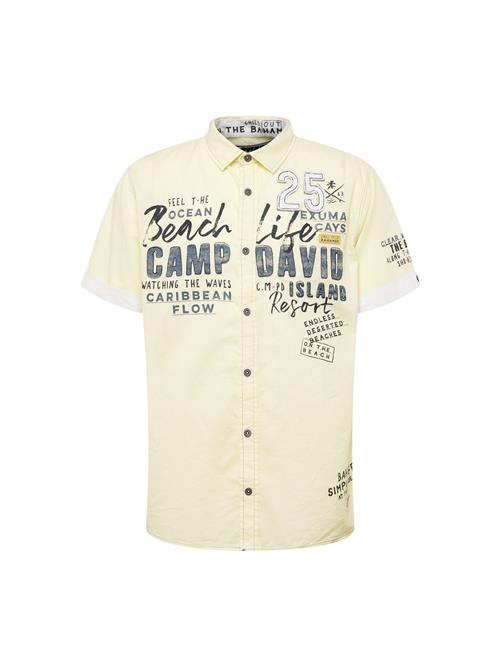 CAMP DAVID Skjorte 'Beach Life'  dueblå / pastelgul / sort / hvid