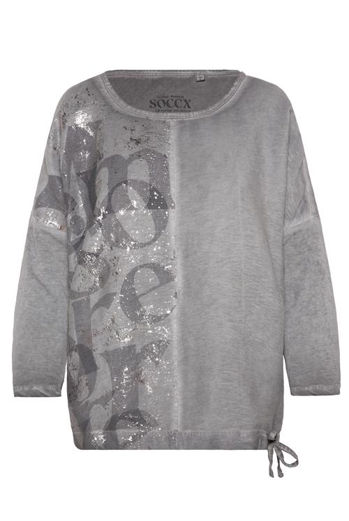 Soccx Shirts 'Memory Lane'  grå / mørkegrå / sølv