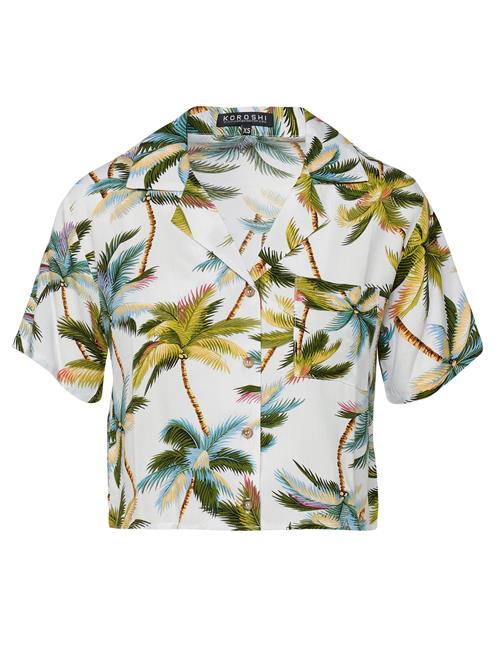 KOROSHI Bluse  turkis / brun / oliven / hvid