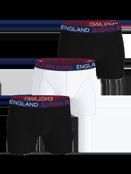 Björn Borg Cotton Stretch Boxers England 3-pack Sort, XL