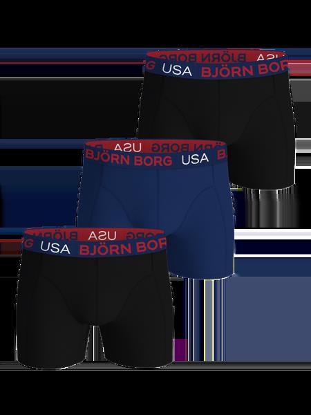 Björn Borg Cotton Stretch Boxers Usa 3-pack Sort, XL