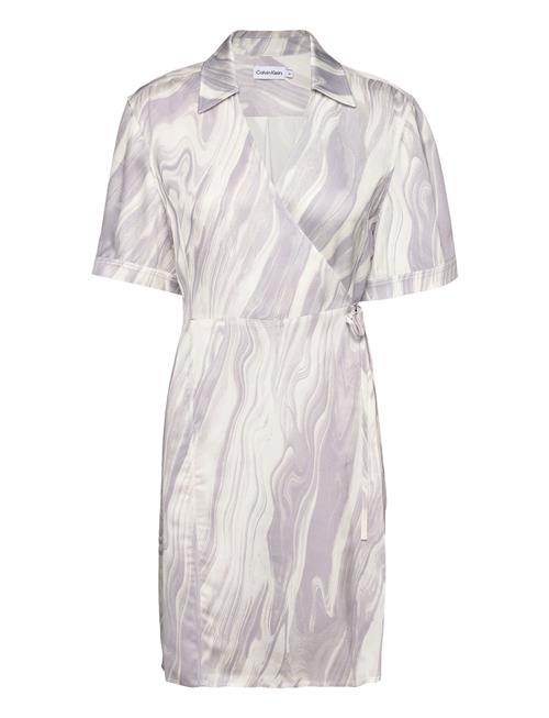 Calvin Klein | Shine Viscose Wrap Dress | 40