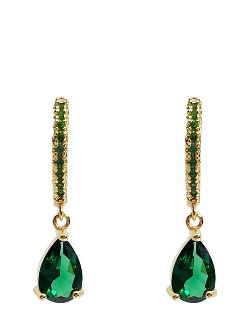 Pipol's Bazaar | Sandrine Drop Ear Gold Green | ONE SIZE