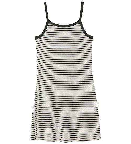 LMTD Kjole - Rib - NlfHinaja - White Alyssum/w.Pirate Black