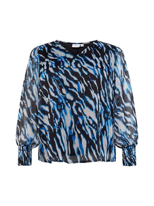 Vila Curve Bluse 'VIFalia'  azur / sort / offwhite