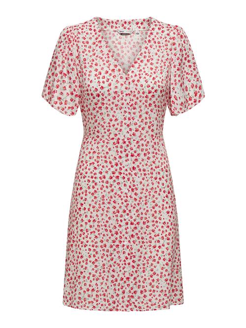 ONLY Kjole 'ONLEVIDA'  oliven / mørkerød / hvid