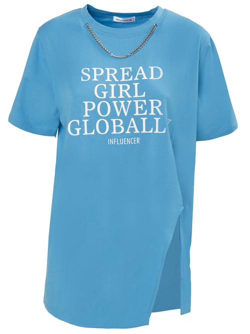 Influencer Shirts  azur / hvid