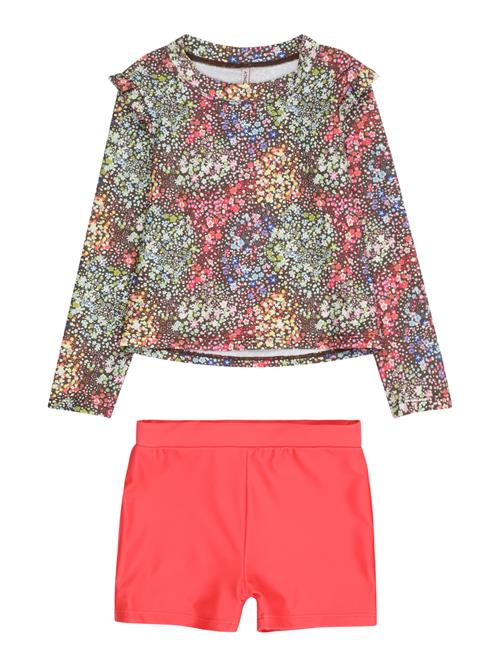 Only Mini UV-beskyttelse 'KMGLIA'  choko / lysegul / siv / knaldrød