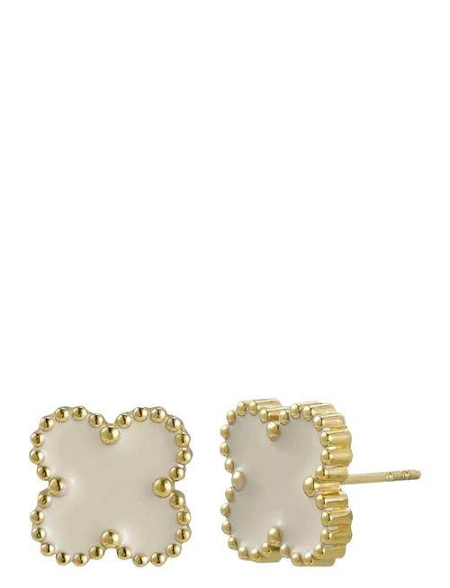 Bud to rose | Clover Earring Ivory/Gold | ONE SIZE