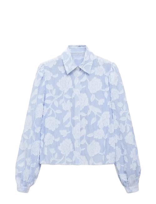 Mango | Striped Shirt With Embroidered Details | XL