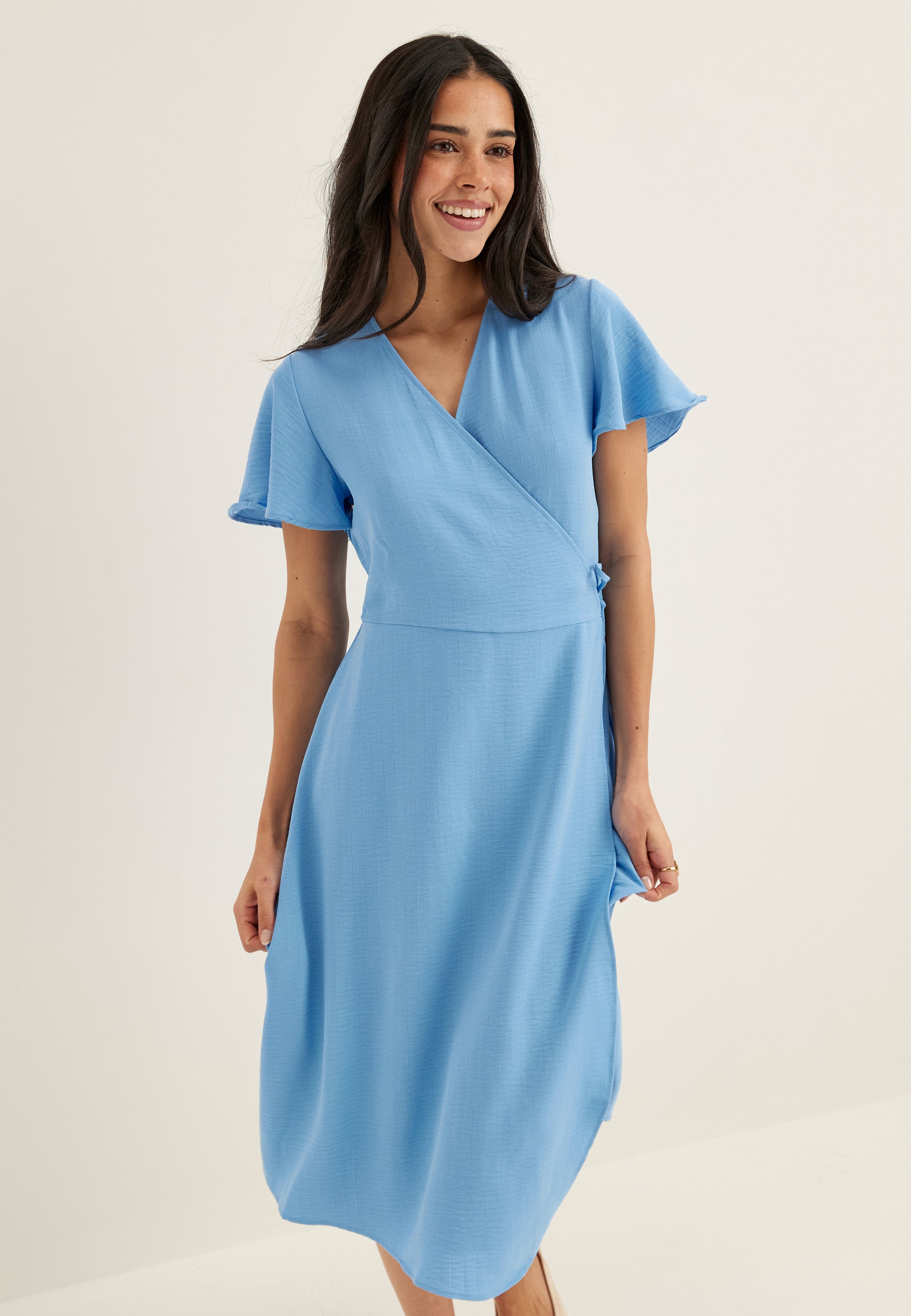 VILA Vilovie S/S Wrap Midi Dress