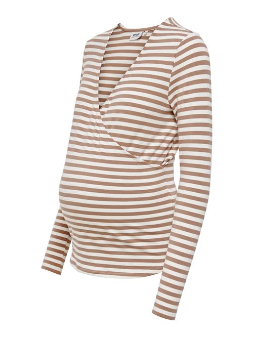 Only Maternity Shirts 'OLMJoy'  brun / hvid