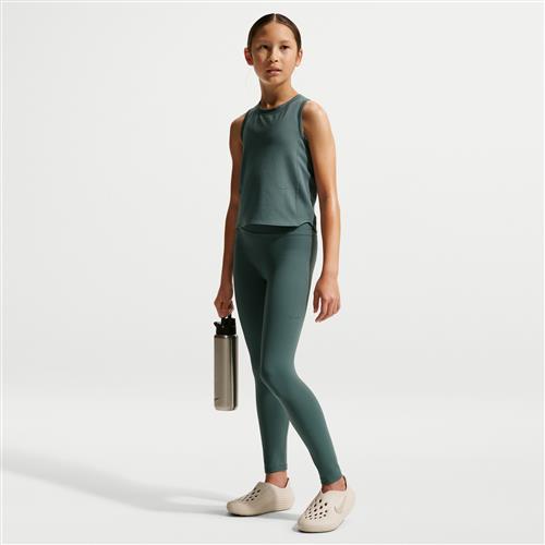 Højtaljede Nike MAVN Dri-FIT-leggings til piger - grå