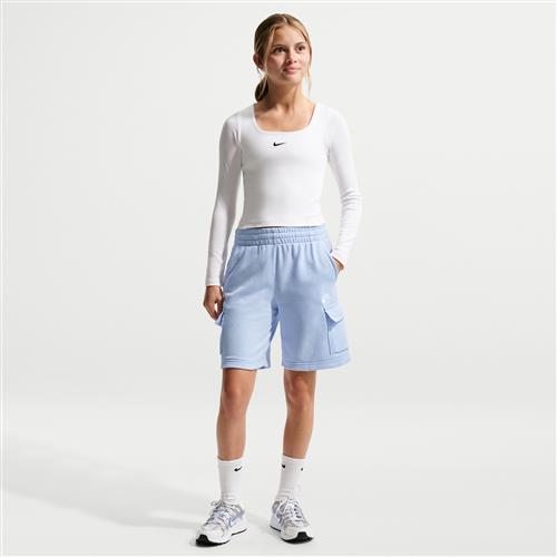 Nike Club-cargoshorts i french terry til større børn - blå