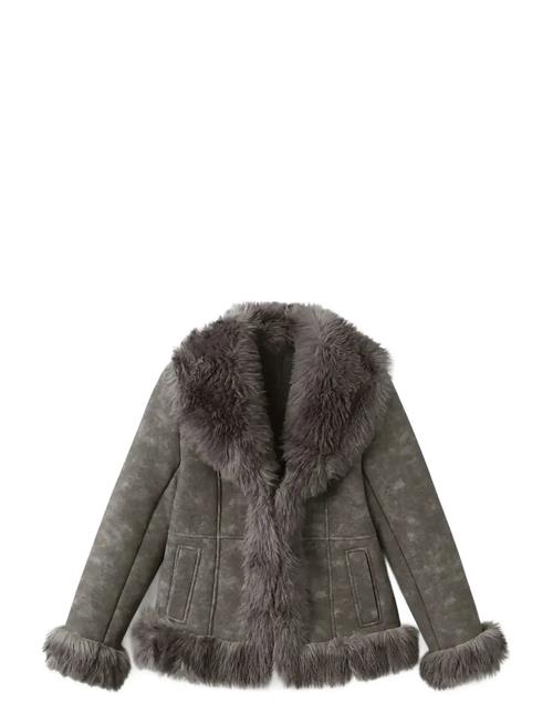 Mango | Suede-Effect Faux-Fur Jacket | L