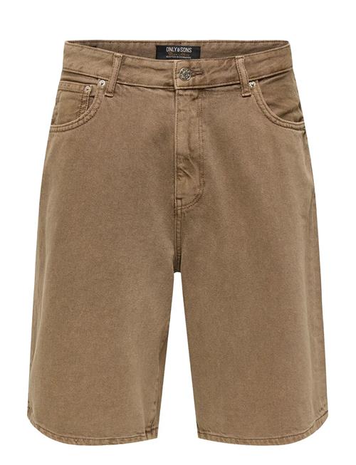 ONLY & SONS | Onscarl Ball. Brown 6602 Tai Dnm Shorts | L