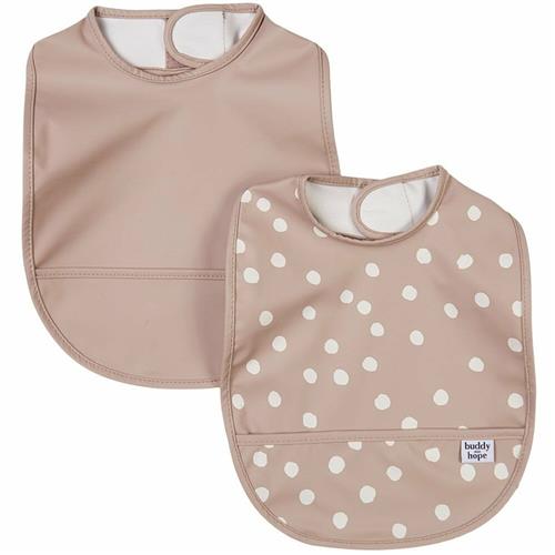 Buddy & Hope 2-pak Dots Hagesmækker Taupe One Size    barnevogn  unisex