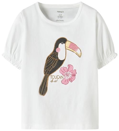 Name it T-shirt - NmfHoneia - Bright White/Toucan