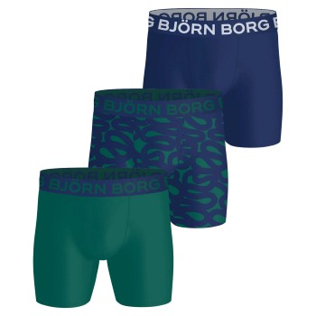 Björn Borg 3P Sports Microfiber Boxers Blå/Grøn polyester X-Large Herre