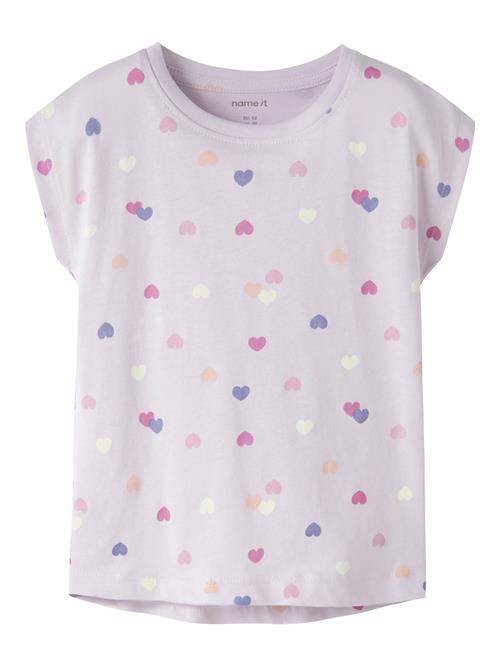 NAME IT T-shirt Vigga Lavender Fog Hearts