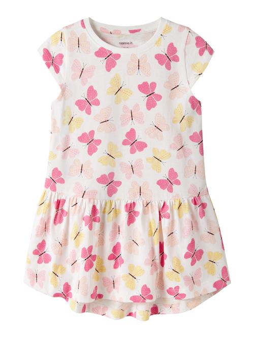 NAME IT Kjole Vigga Bright White Butterfly