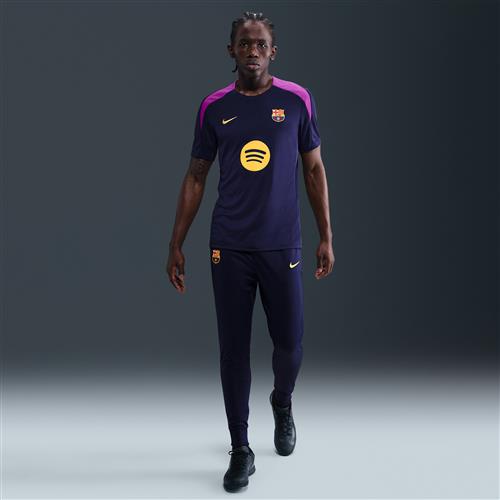 Maskinstrikkede FC Barcelona Strike Nike Dri-FIT-fodboldtræningsbukser til mænd - lilla